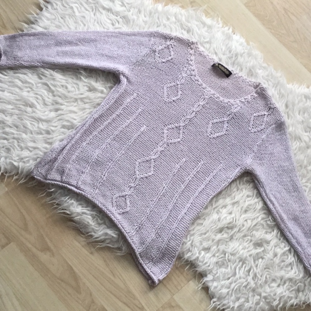 3/4 sleeves knitted off-white sweater